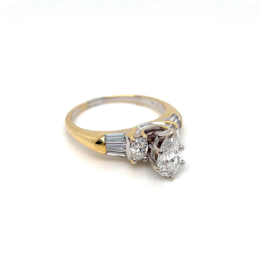 14k Yellow Gold 2 CT TW Diamonds Engagement Ring