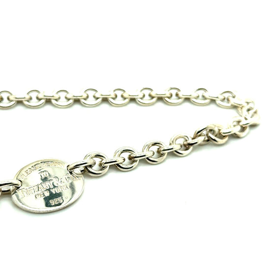 Authentic Tiffany & Co. Sterling Silver “Please Return To” Oval Choker Necklace