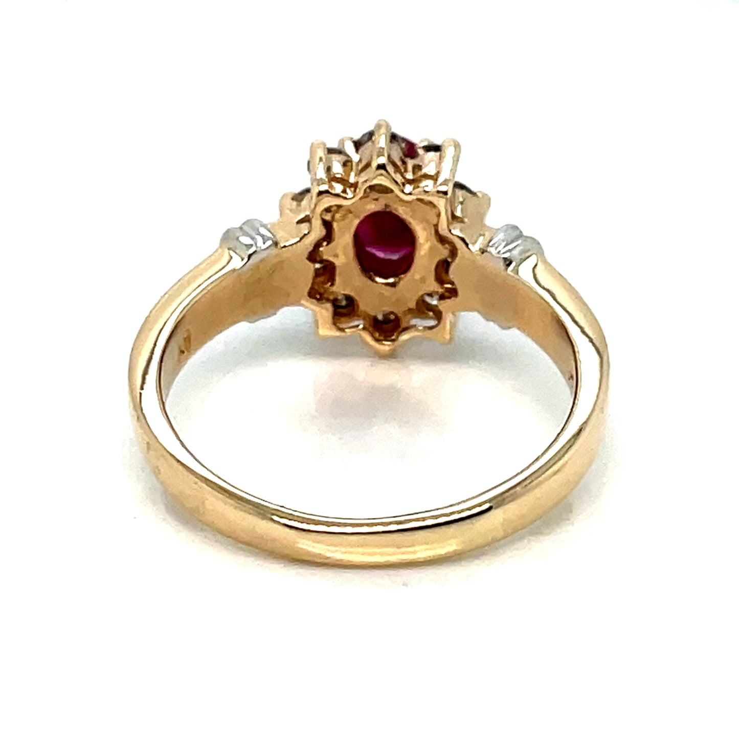 14k Yellow Gold Ruby Lady’s Diamond Ring