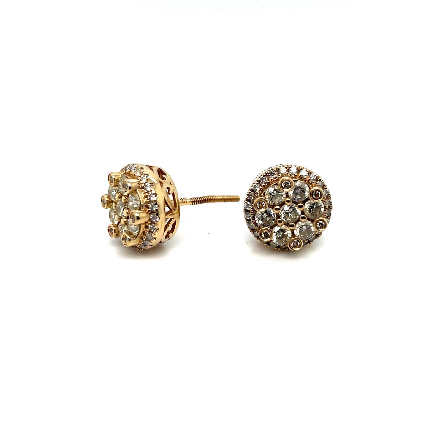 14k Yellow Gold 1.4 CT TW Diamond Earrings