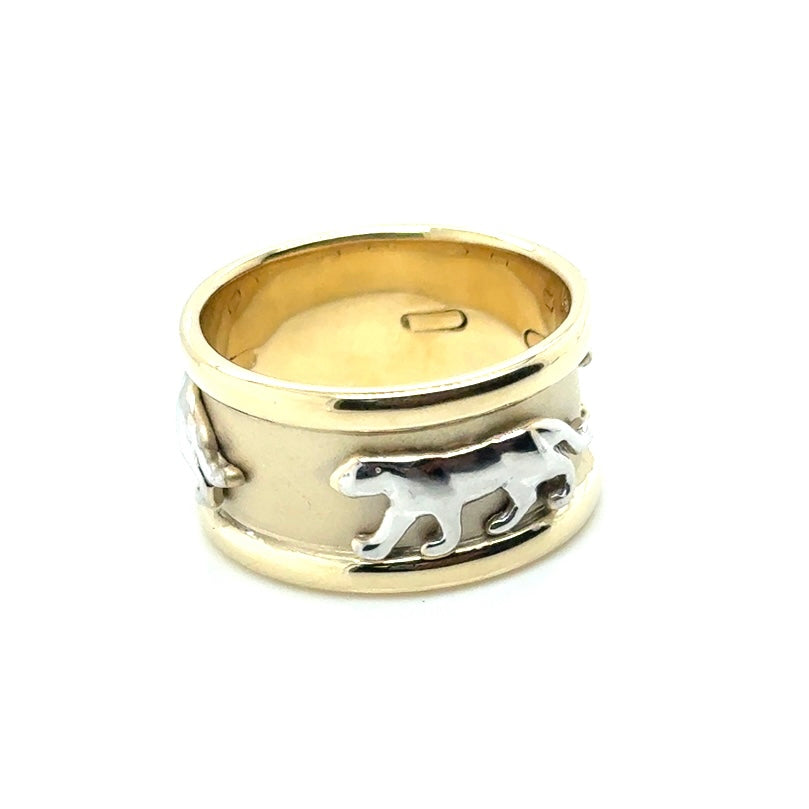 14k Yellow and White Gold Panthers Ring