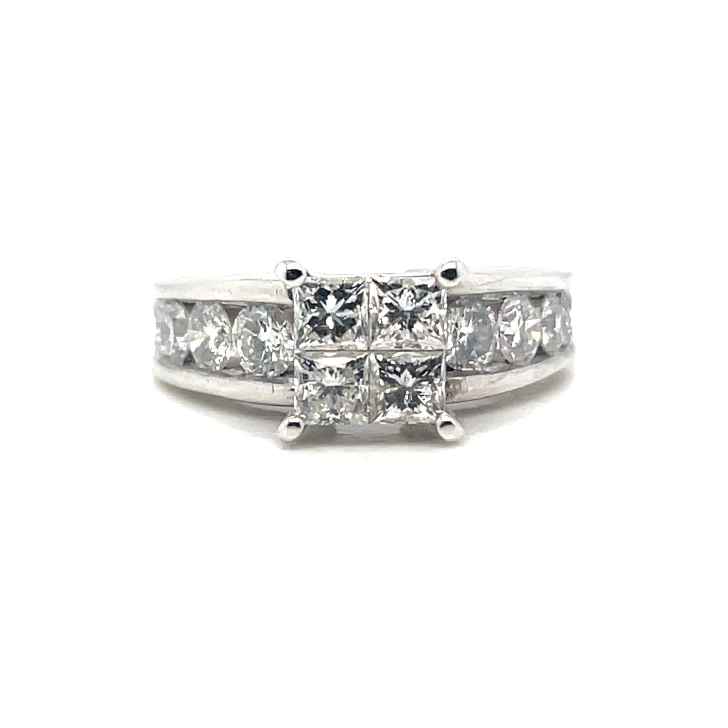 14k White Gold Engagement and Wedding Band 3.70 CT TW Diamonds Rings