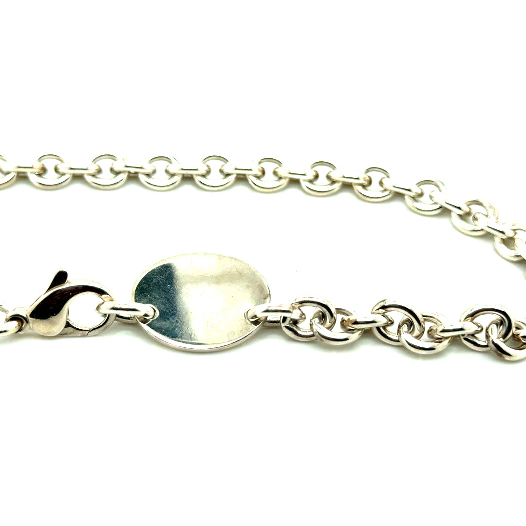 Authentic Tiffany & Co. Sterling Silver “Please Return To” Oval Choker Necklace