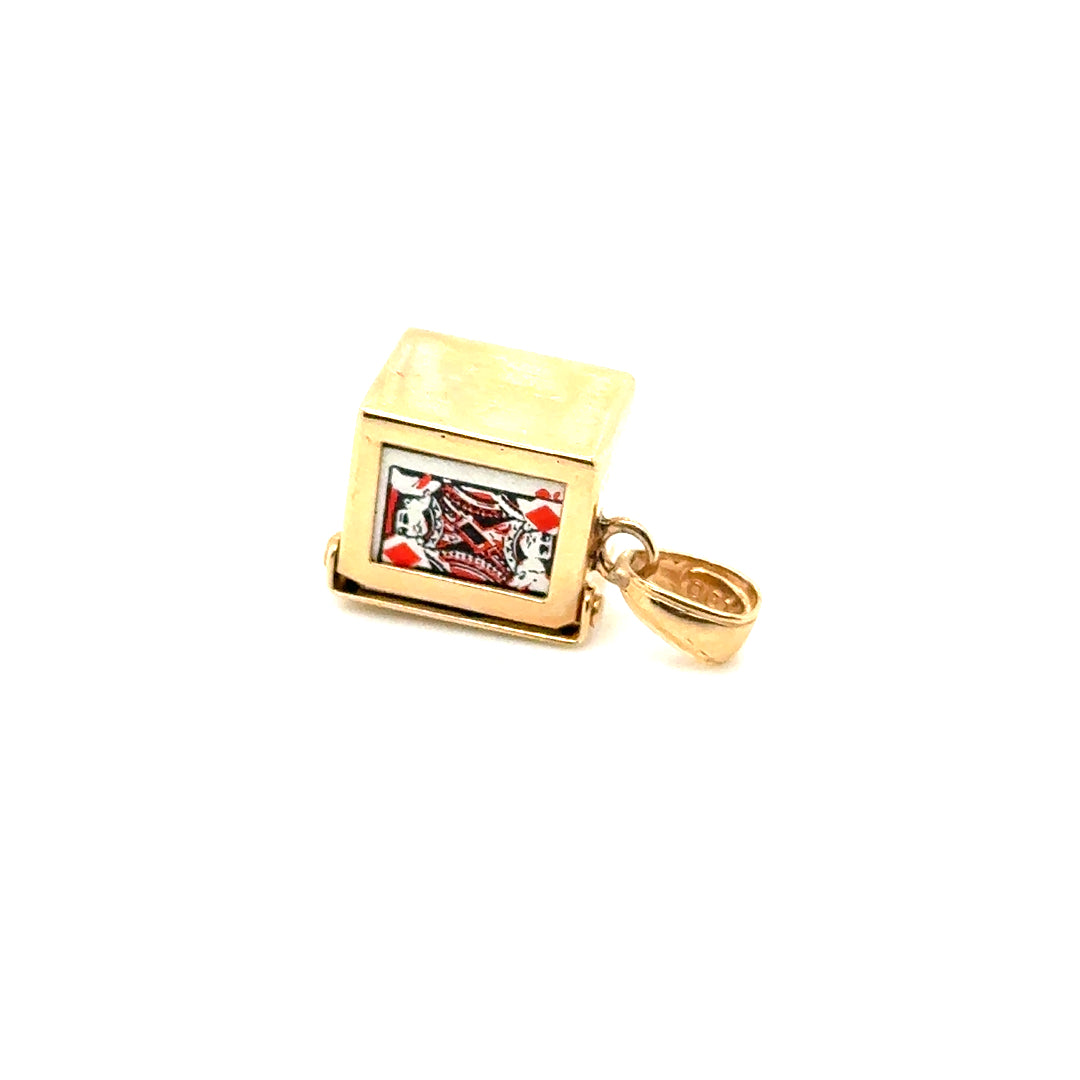 Vintage 14k Yellow Gold Playing Cards Charm