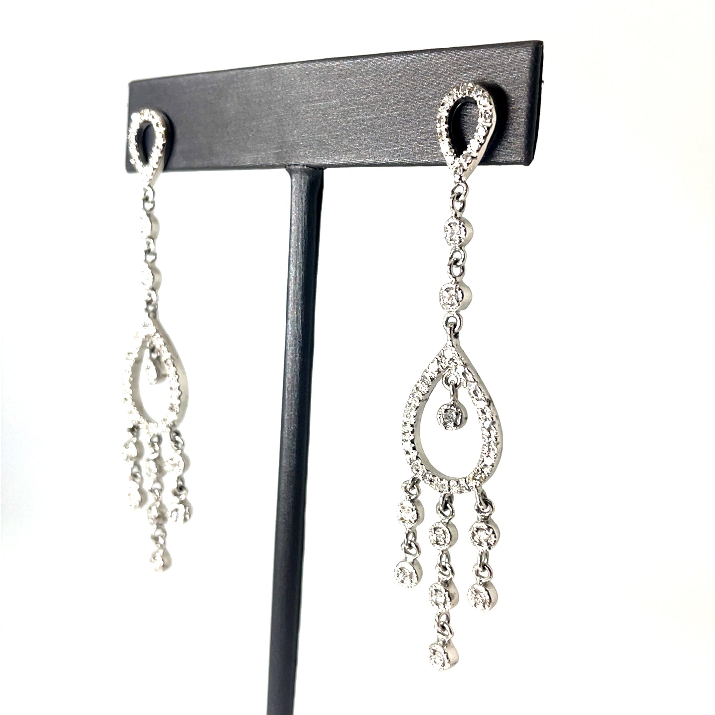 14k White Gold 1.60 CT TW Diamond Earrings
