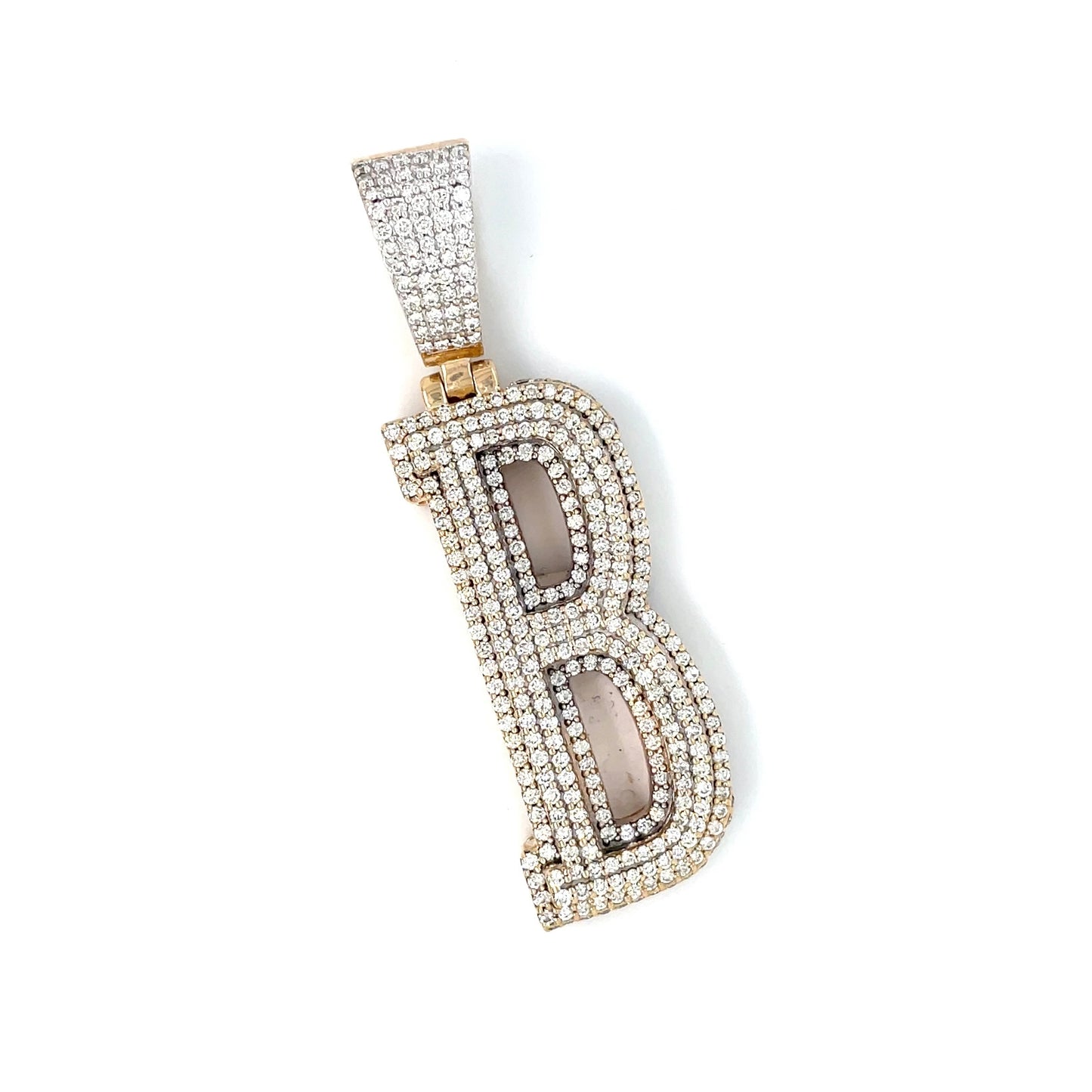 10k Yellow Gold Diamond 3 CT TW Pendant “B”