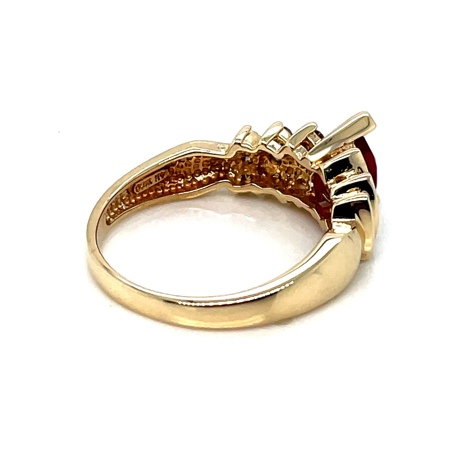 14k Yellow Gold Light Rhodolite 0.55 CT TWDiamond Ring