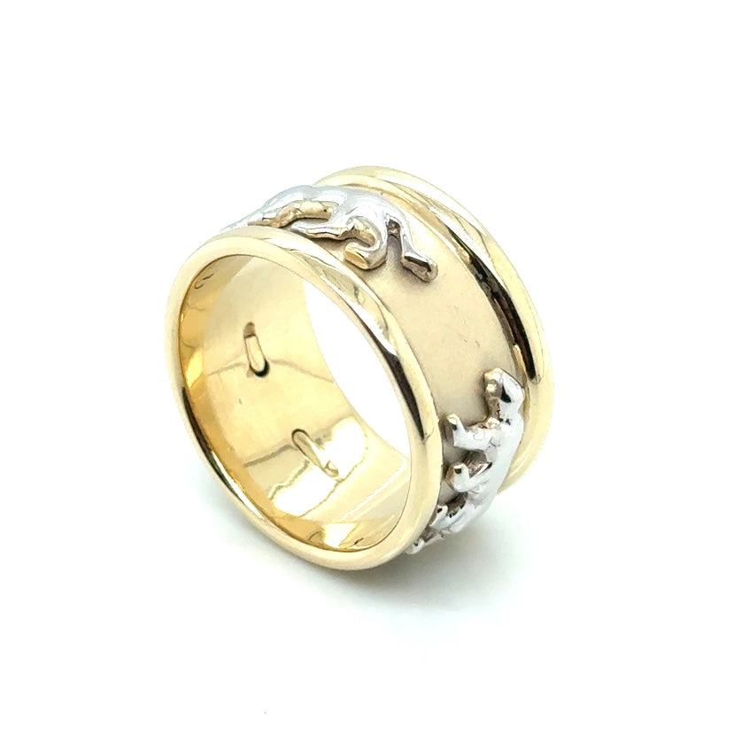 14k Yellow and White Gold Panthers Ring