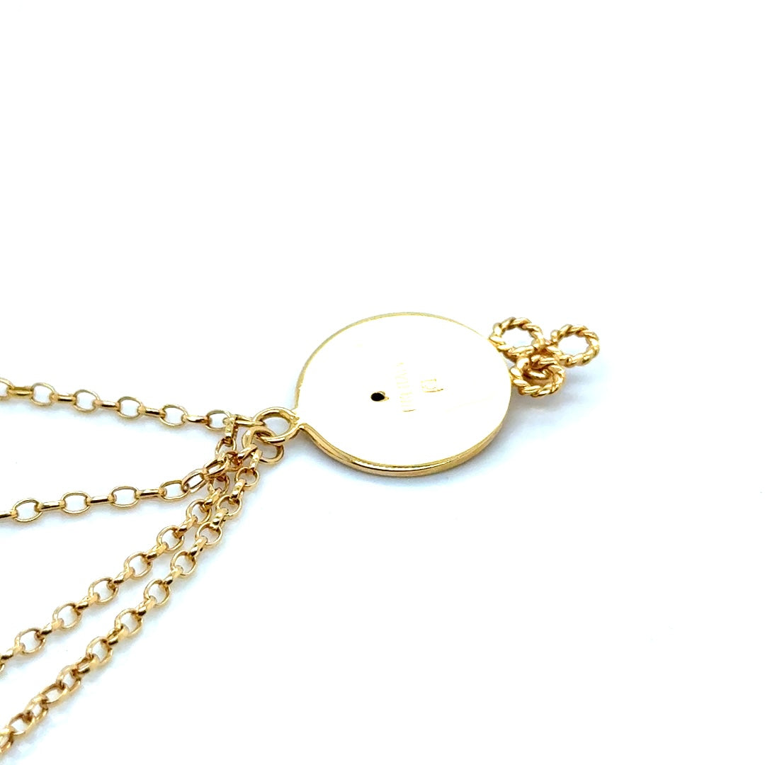 New 14k Yellow Gold Ruby Necklace