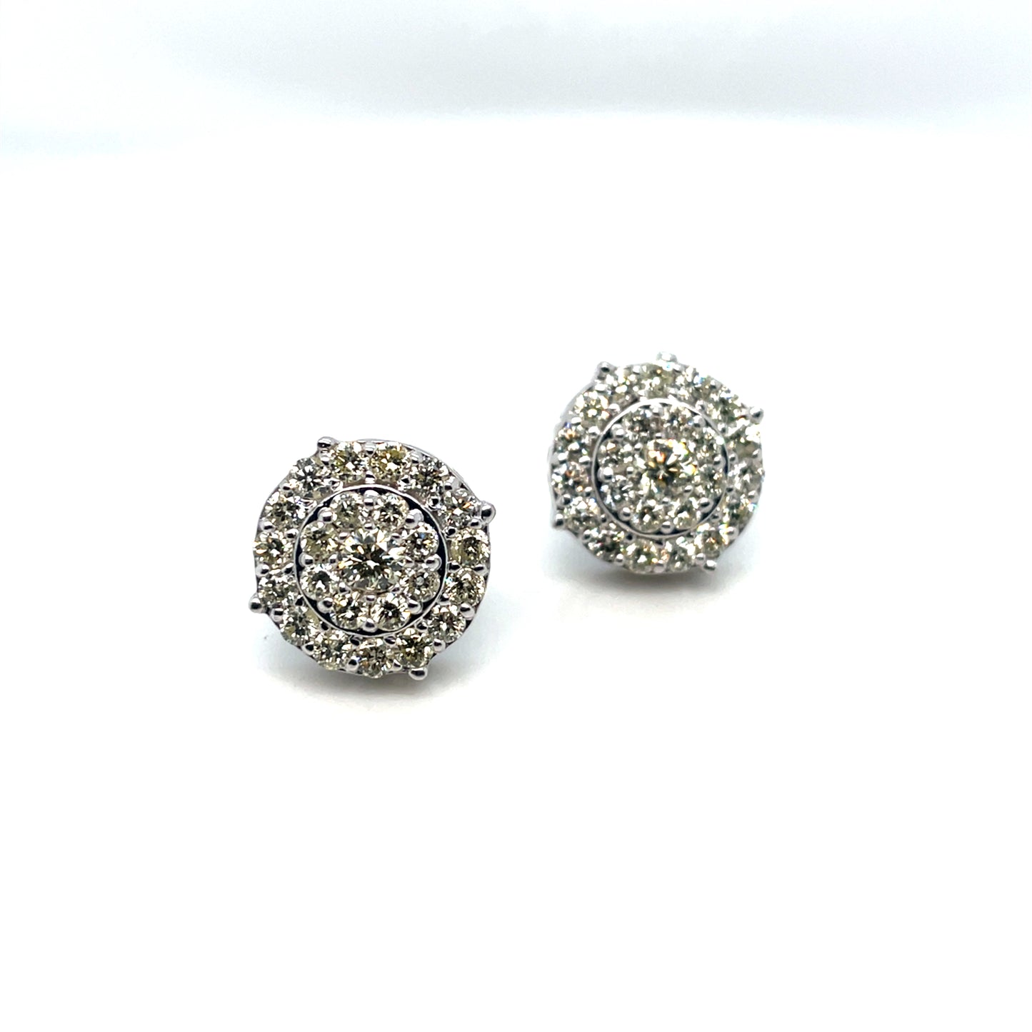 14k White Gold 1.5 CT TW Diamonds Earrings