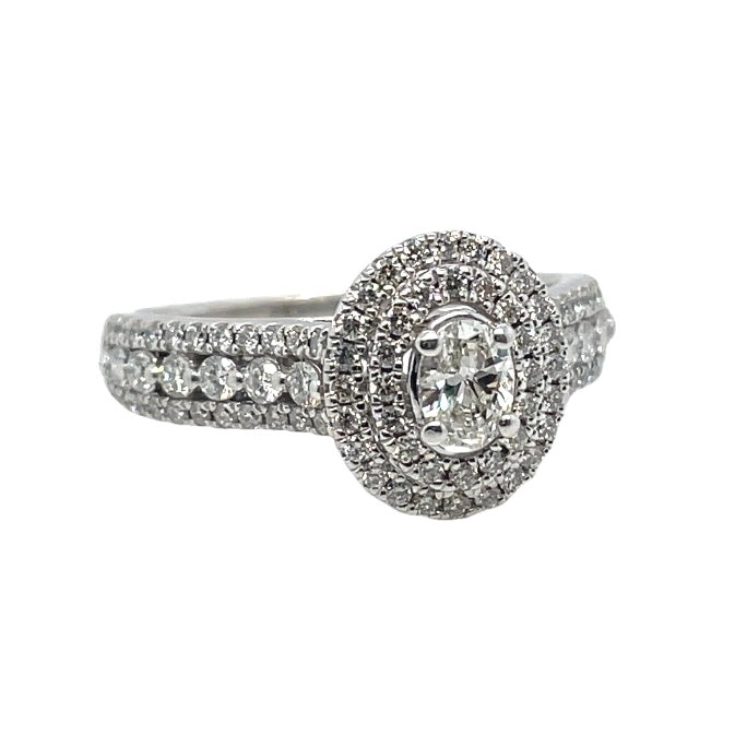 14k White Gold Engagement 1.55 CT TW Diamonds Ring