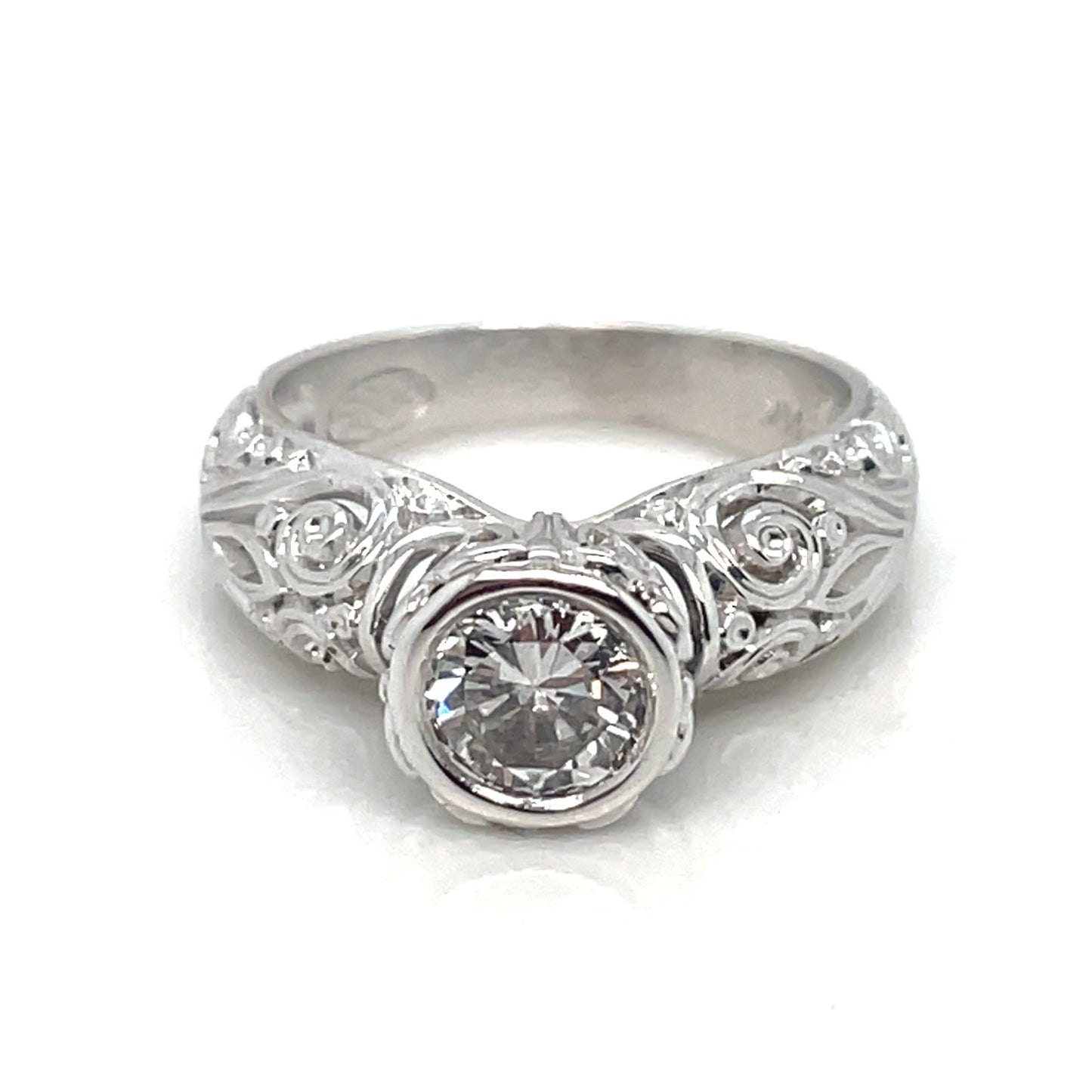 14k White Gold Engagement 0.75 CT TW Diamonds Ring
