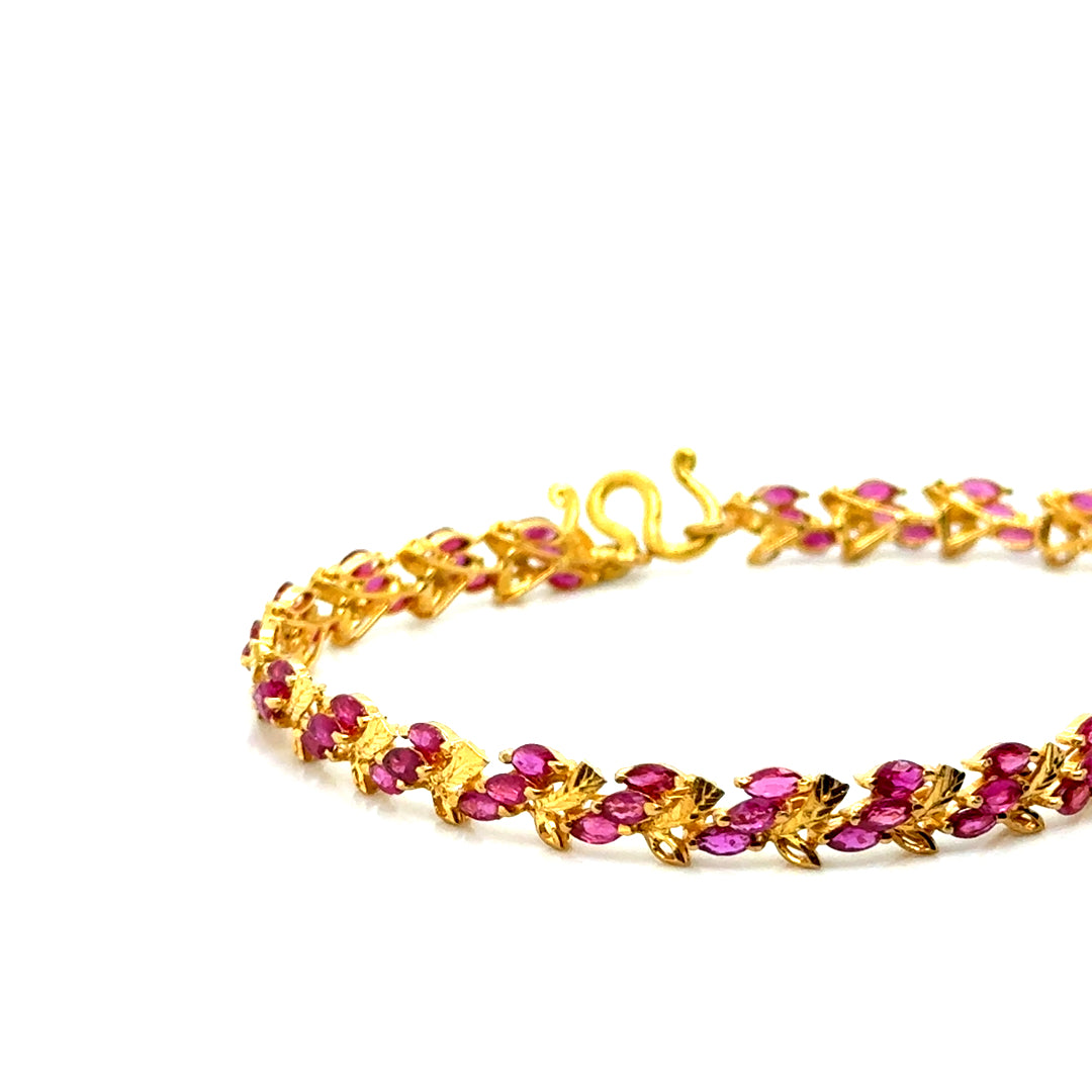 New 22k Yellow Gold Ruby Bracelet