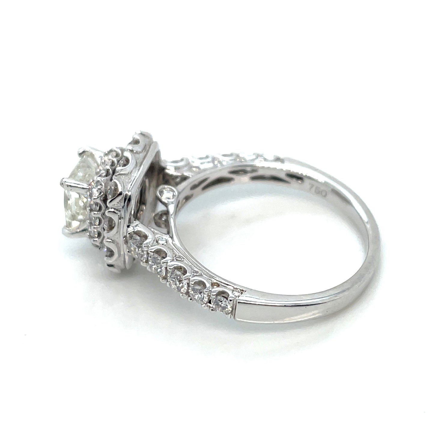 18k White Gold Engagement Diamond 1.38 CT TW Ring