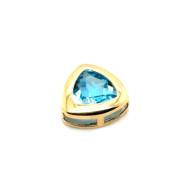New 14k Yellow Gold Topaz Triangle Pendant