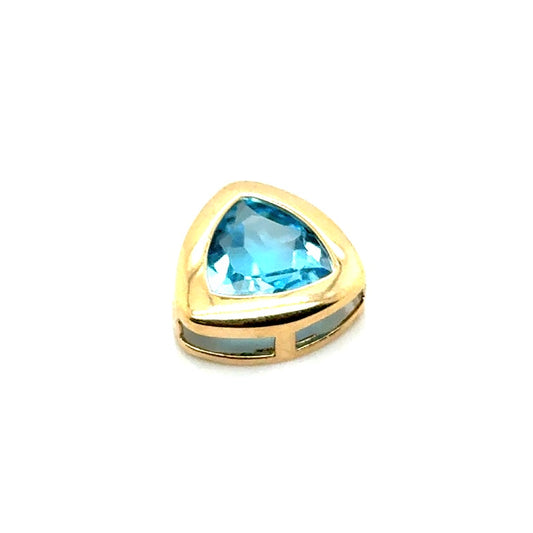 New 14k Yellow Gold Topaz Triangle Pendant