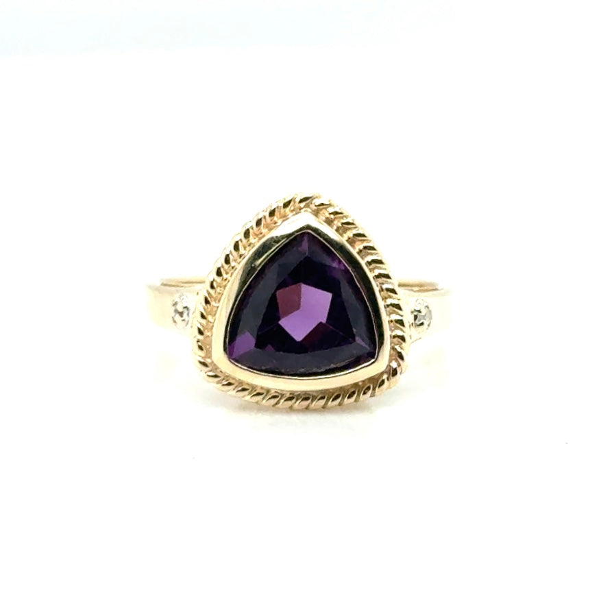 New 10k Yellow Gold Amethyst Ring