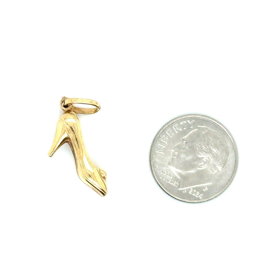 14k Yellow Gold High Heel Pendant
