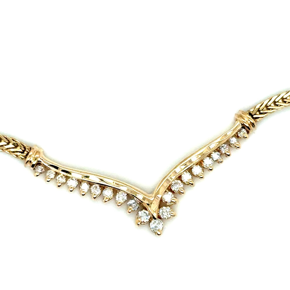 14k Yellow Gold 0.50 CT TW Diamond Necklace