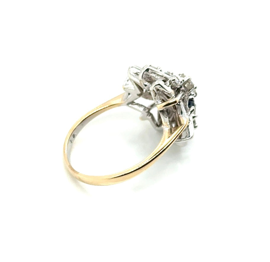 14k White Gold Sapphire and 0.45 CT TW Diamond Ring