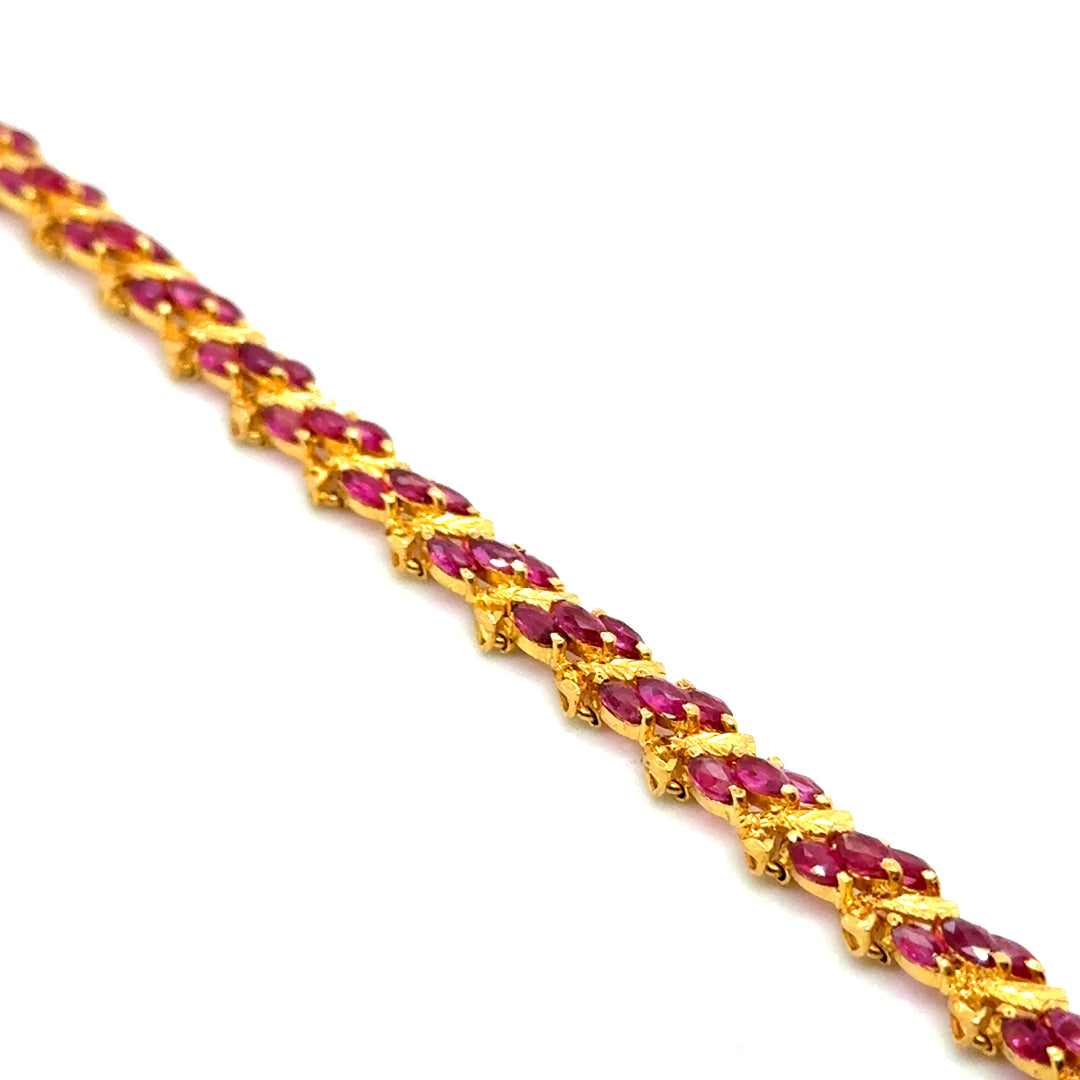 New 22k Yellow Gold Ruby Bracelet