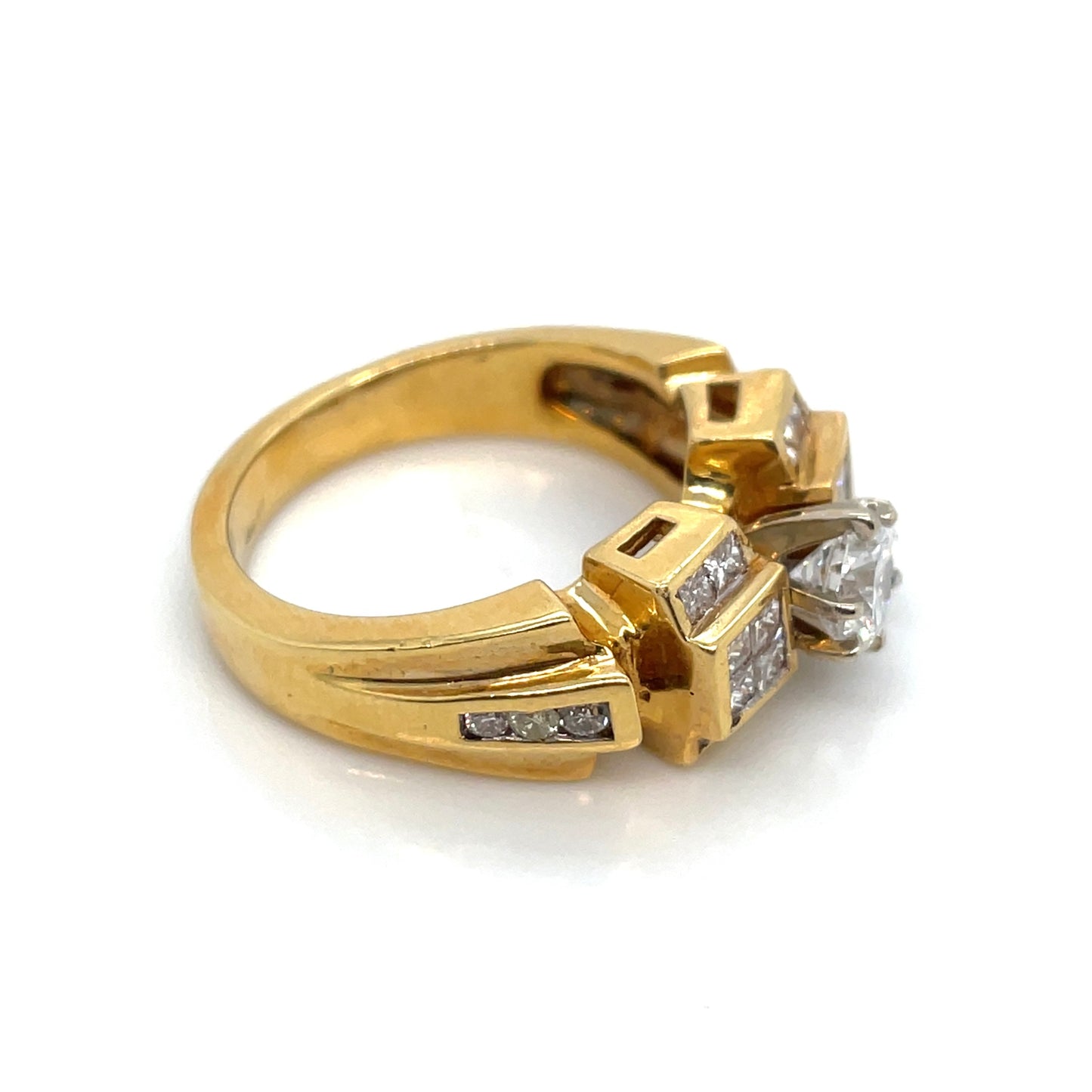 18k Yellow Gold Engagement Diamond 1.55 CT Ring