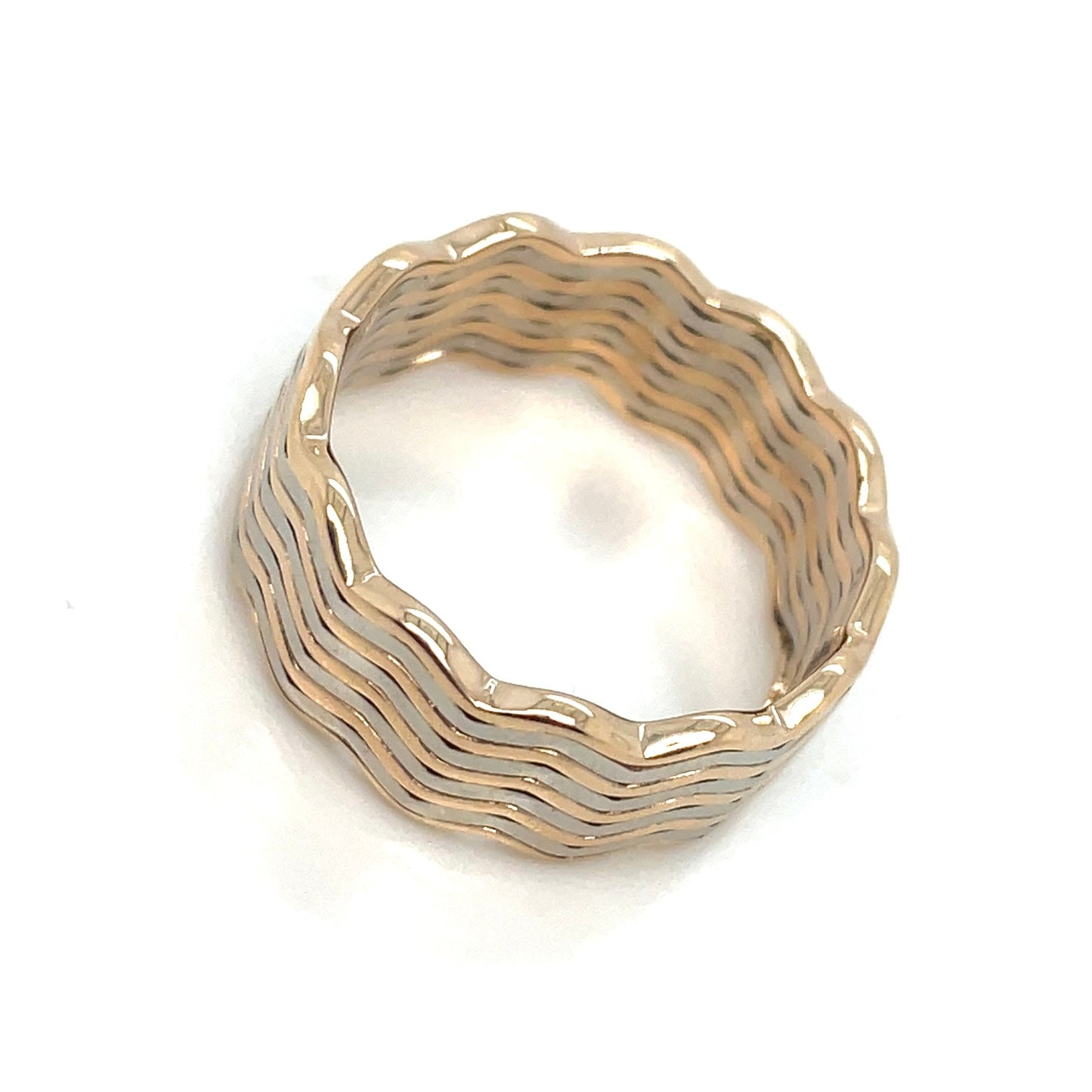 14k Yellow and White Gold Handmade Ring