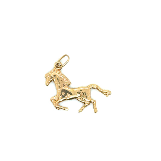 14k Yellow Gold Horse Pendant