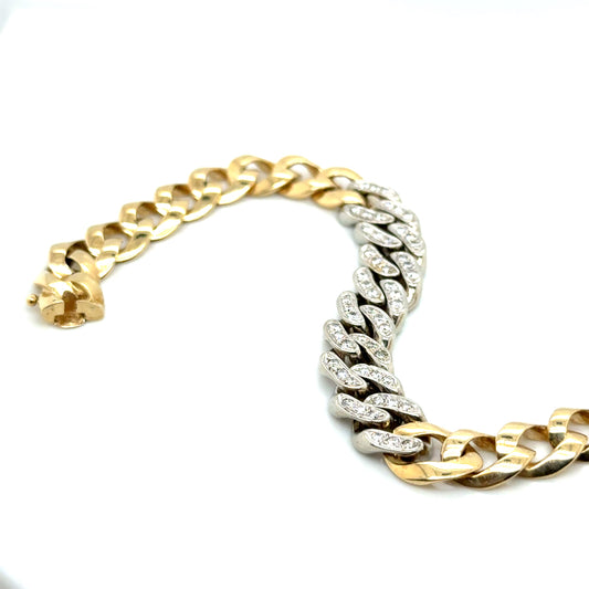 New 14k Yellow and White Gold 1 CT TW Diamond Men’s Bracelet