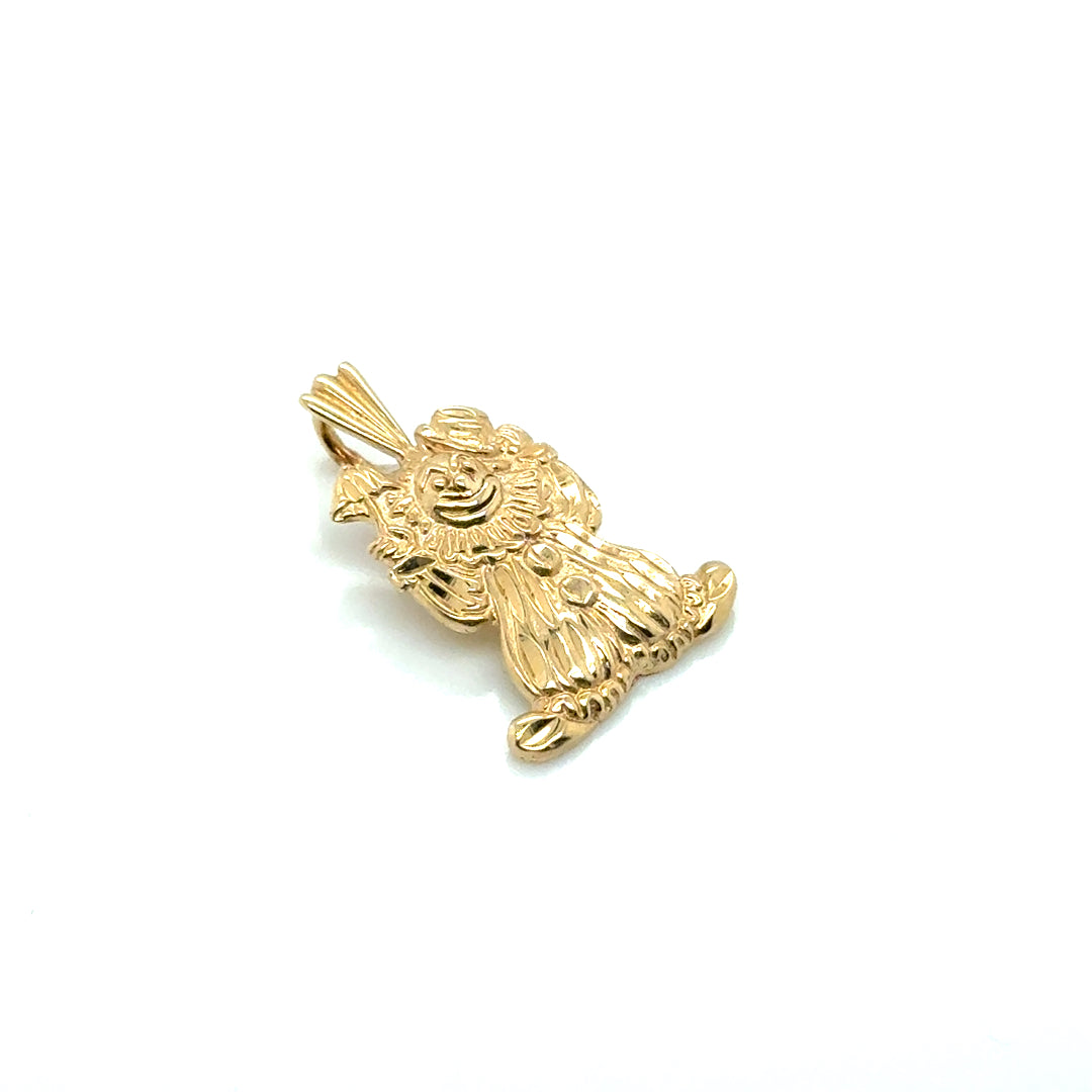 14k Yellow Gold Clown Pendant