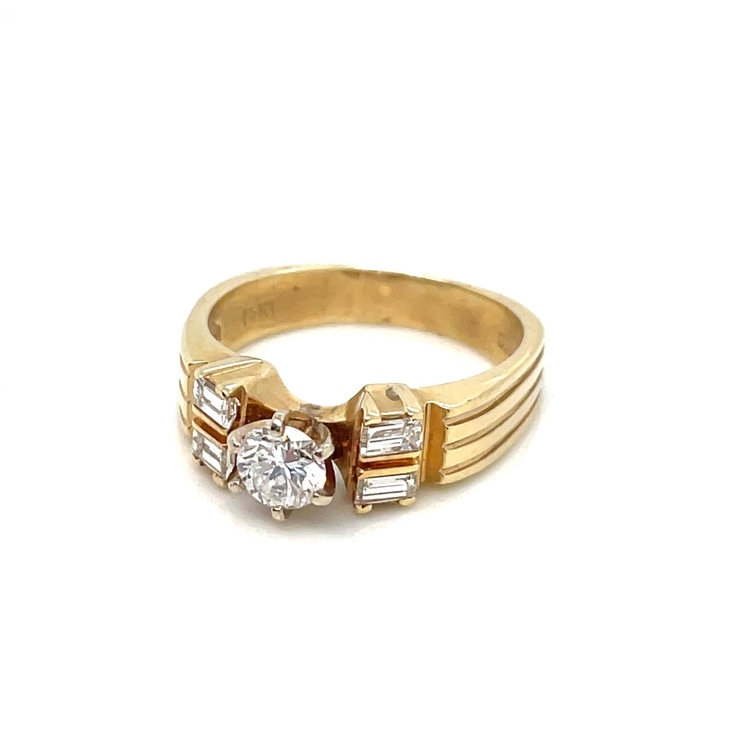 14k Yellow Gold Engagement 0.80 CT TW Diamonds Ring