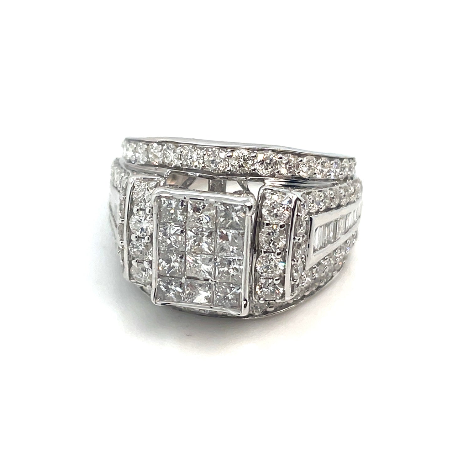 14k White Gold Engagement 4.35 CT TW Diamonds Ring