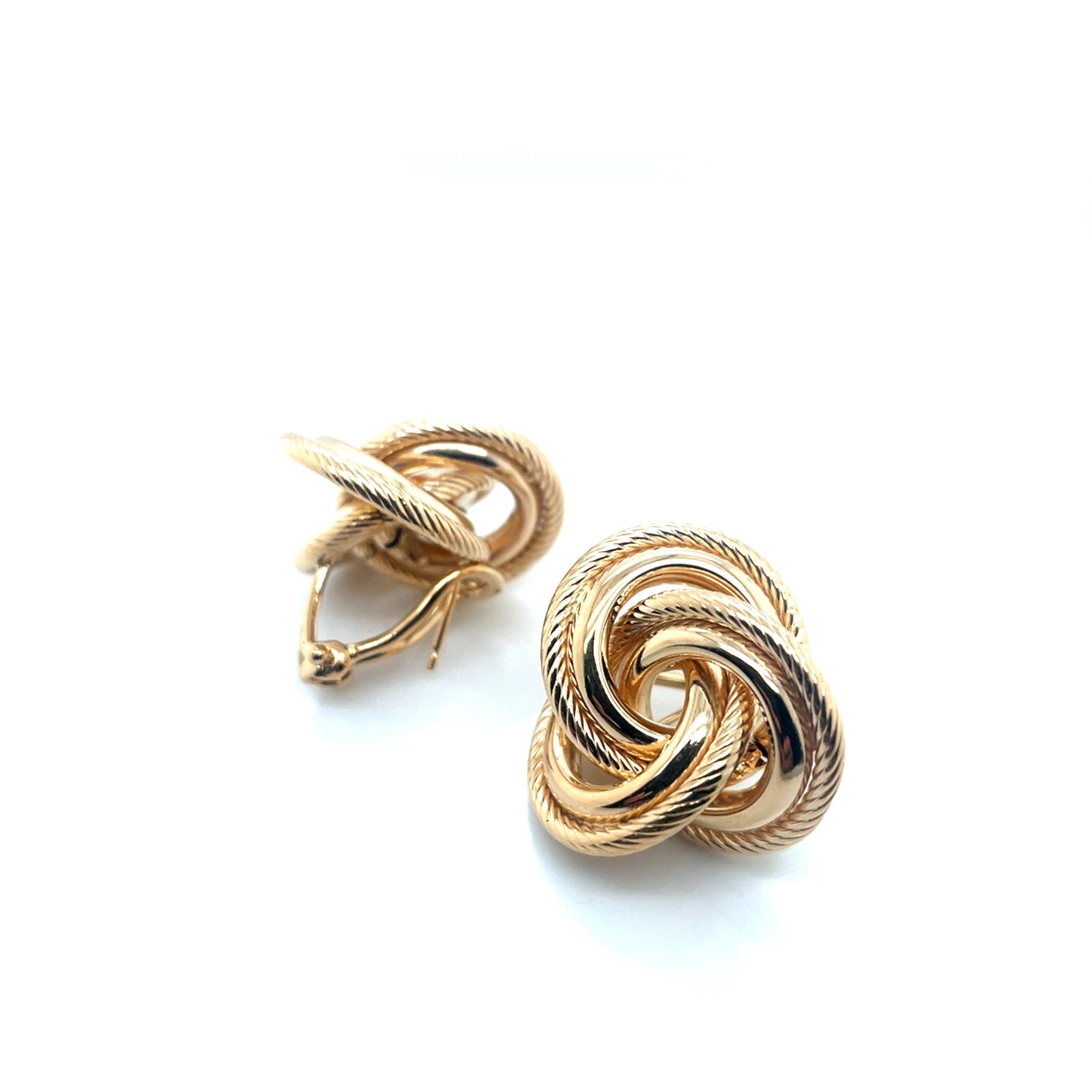 14k Yellow Gold Ladies Love Knot Earrings