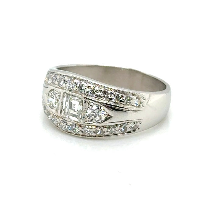 Antique Platinum 1.42 CT TW Diamonds Ring