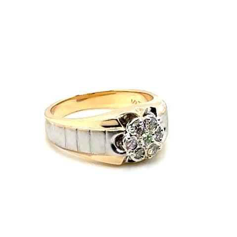 10k Yellow and White Gold 0.35 CT TW Diamonds Men’s Ring