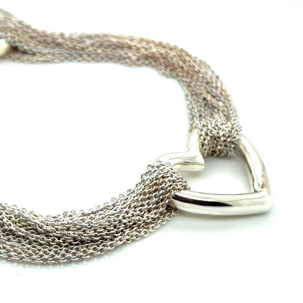 Authentic Tiffany & Co. Sterling Silver Heart Toggle Bracelet