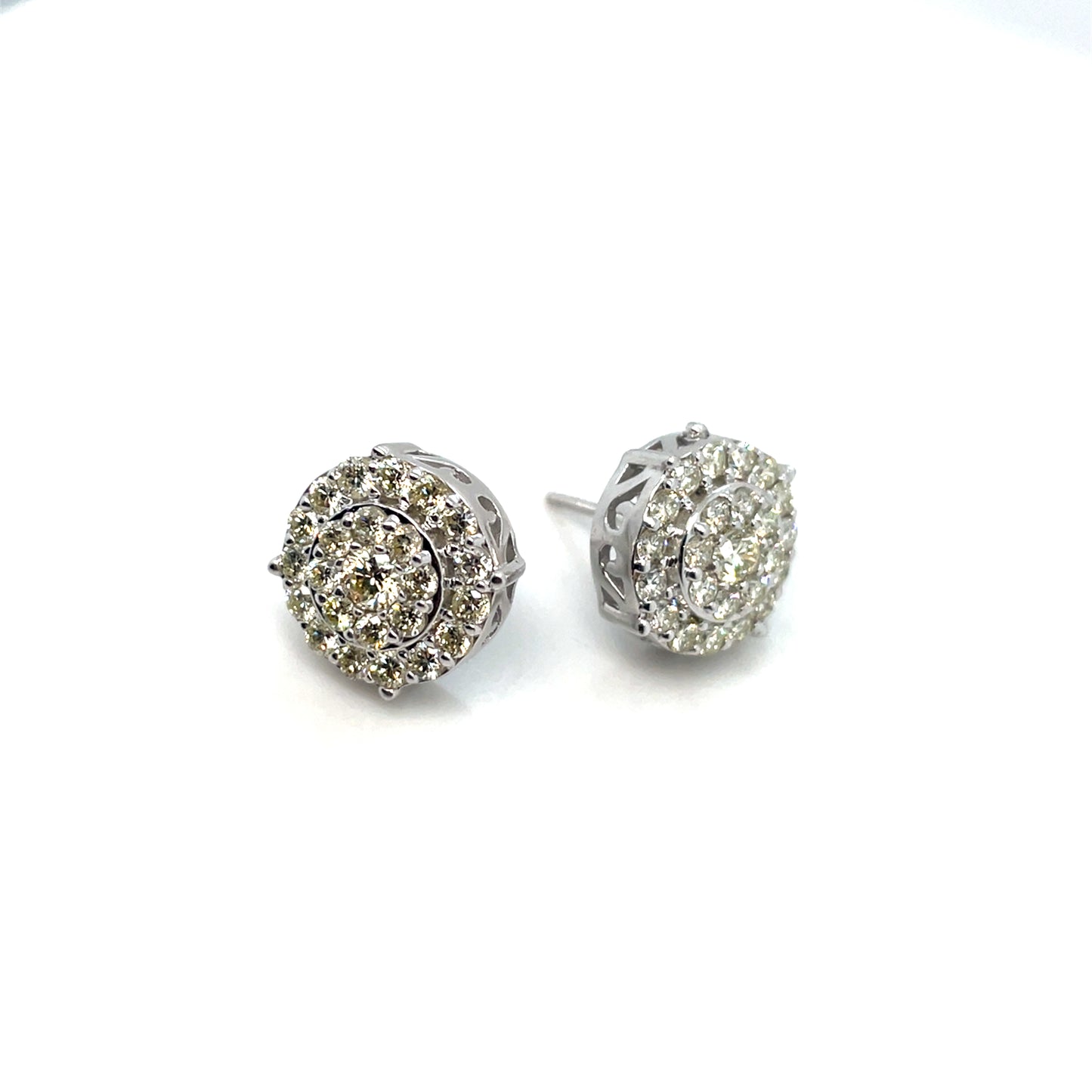 14k White Gold 1.5 CT TW Diamonds Earrings