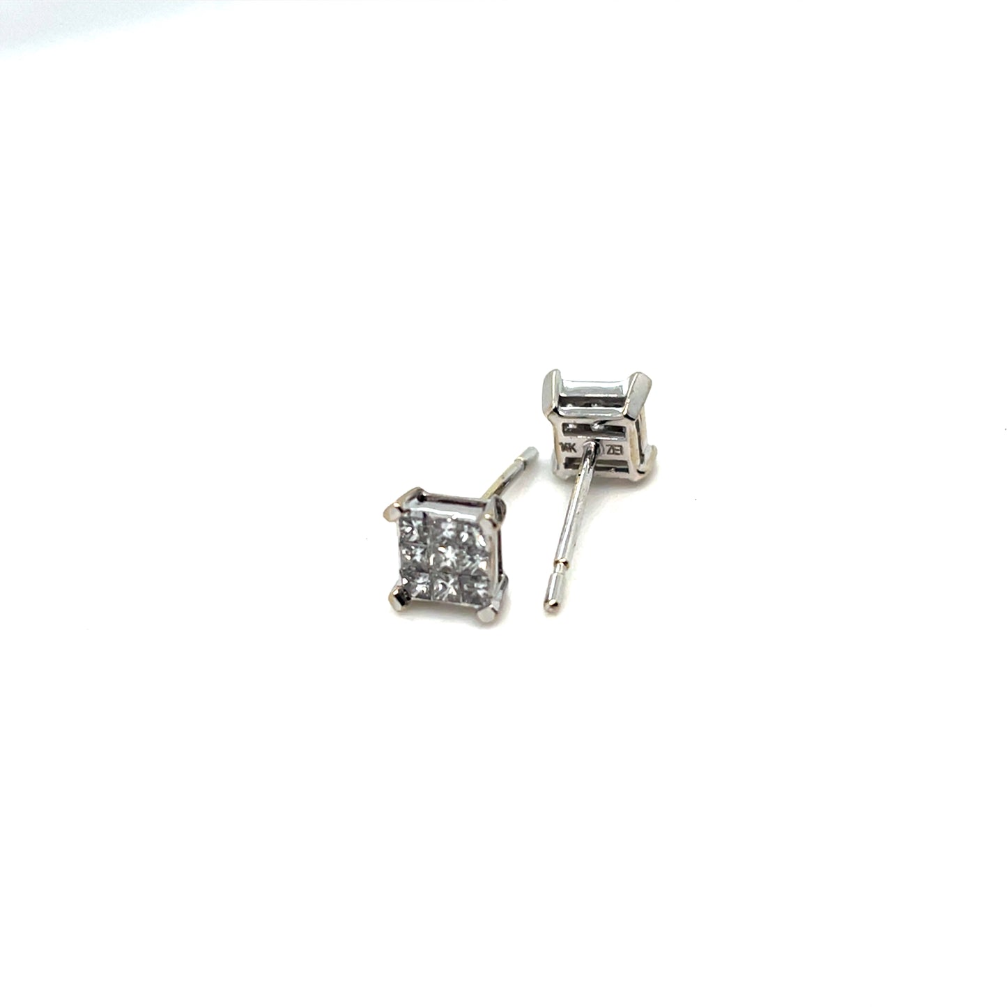 14k White Gold 0.50 CT TW Diamonds Earrings