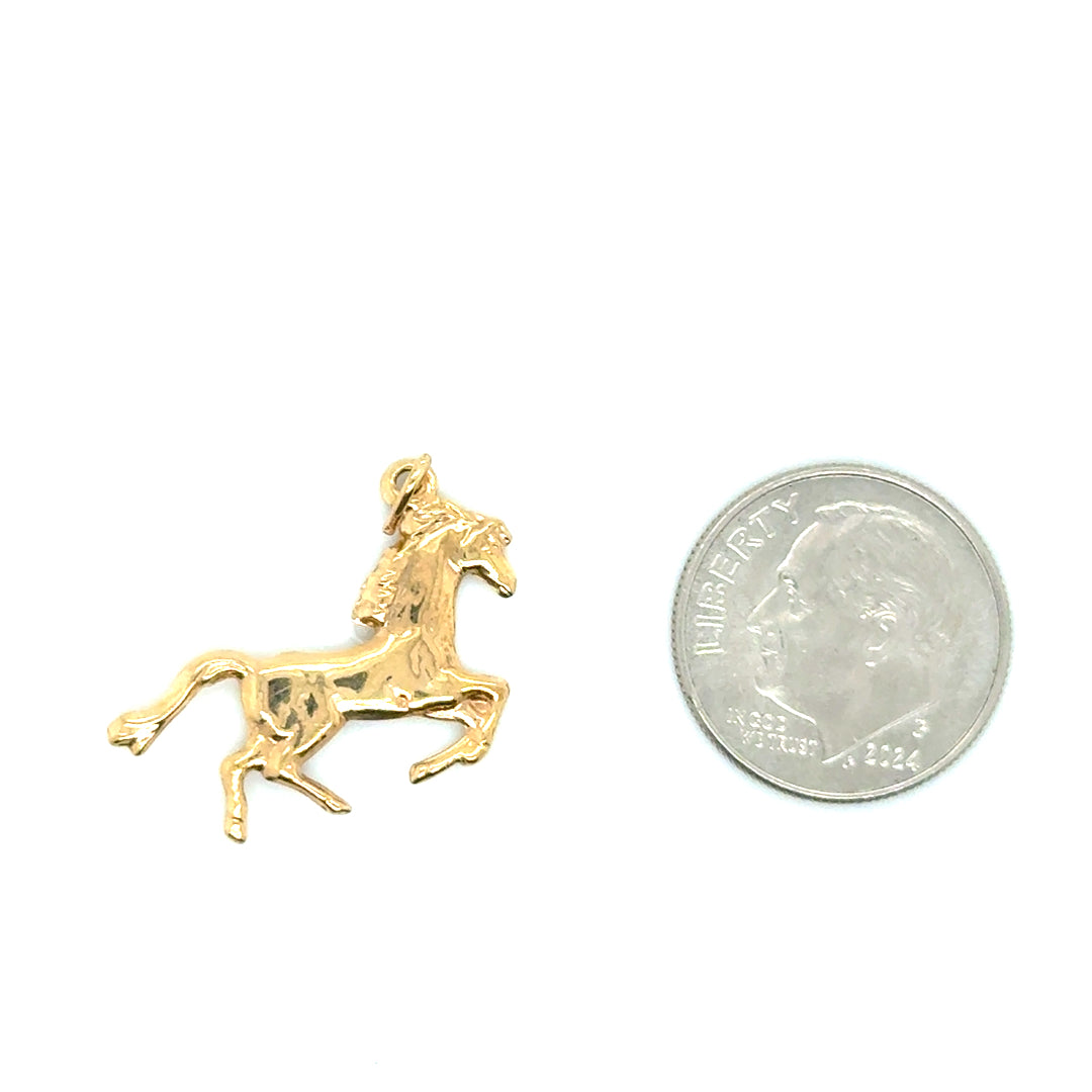 14k Yellow Gold Horse Pendant