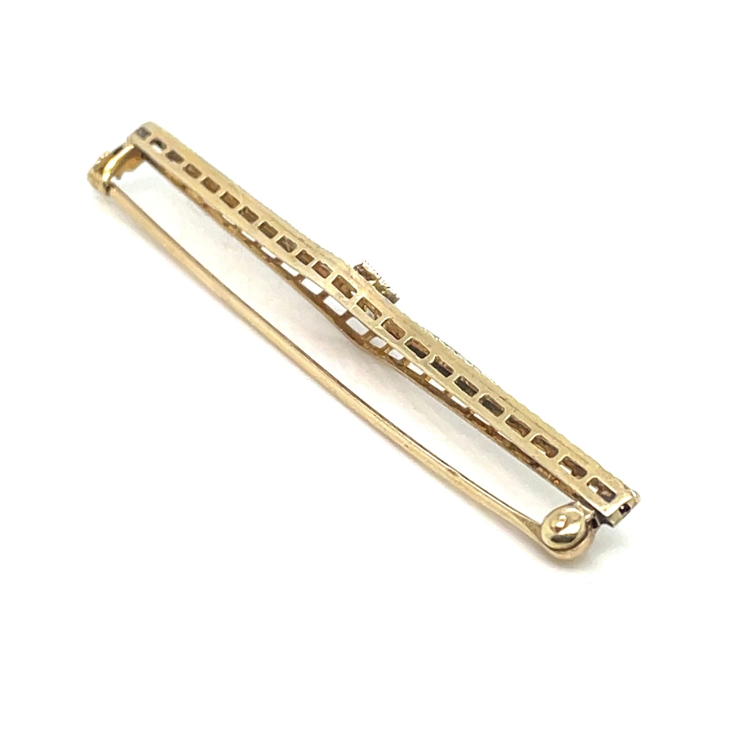 14k Yellow and White Gold Sapphire Pin