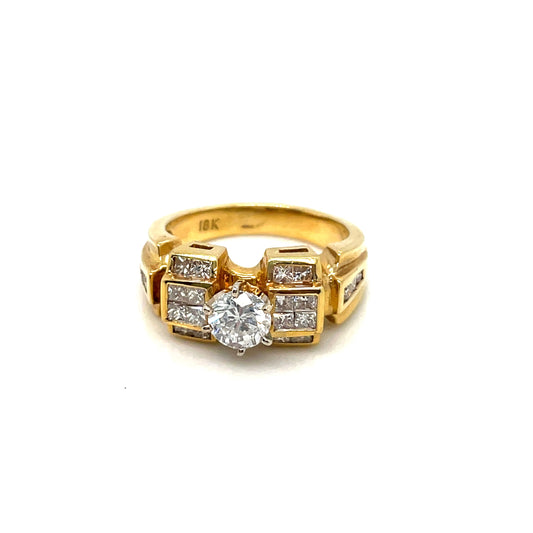 18k Yellow Gold Engagement Diamond 1.55 CT Ring