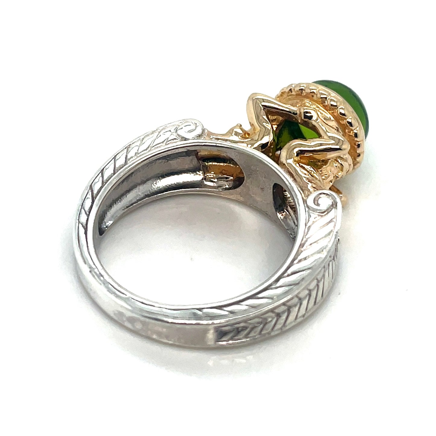 18k White and Yellow Gold Peridot Ring