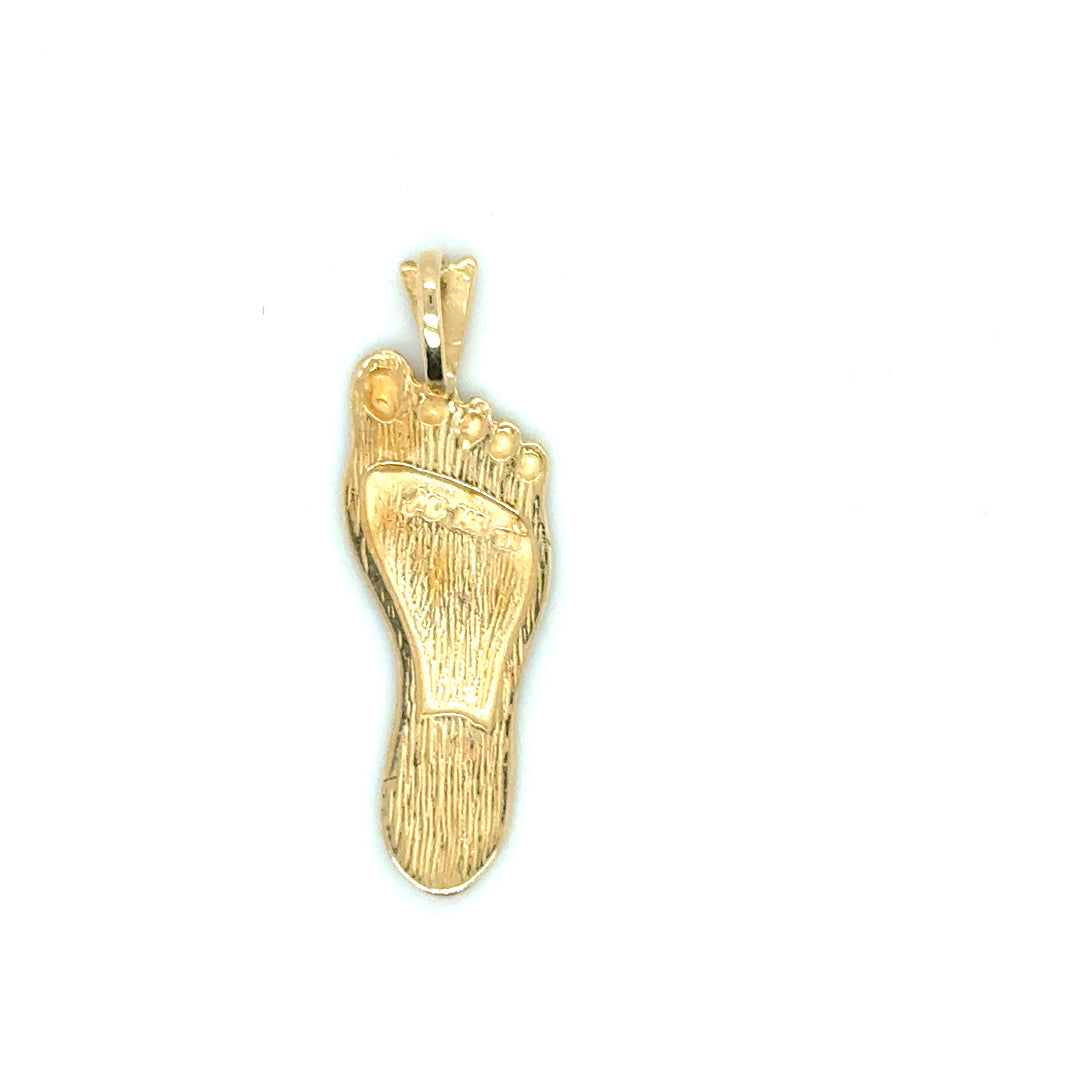 14k Yellow Gold Foot Pendant