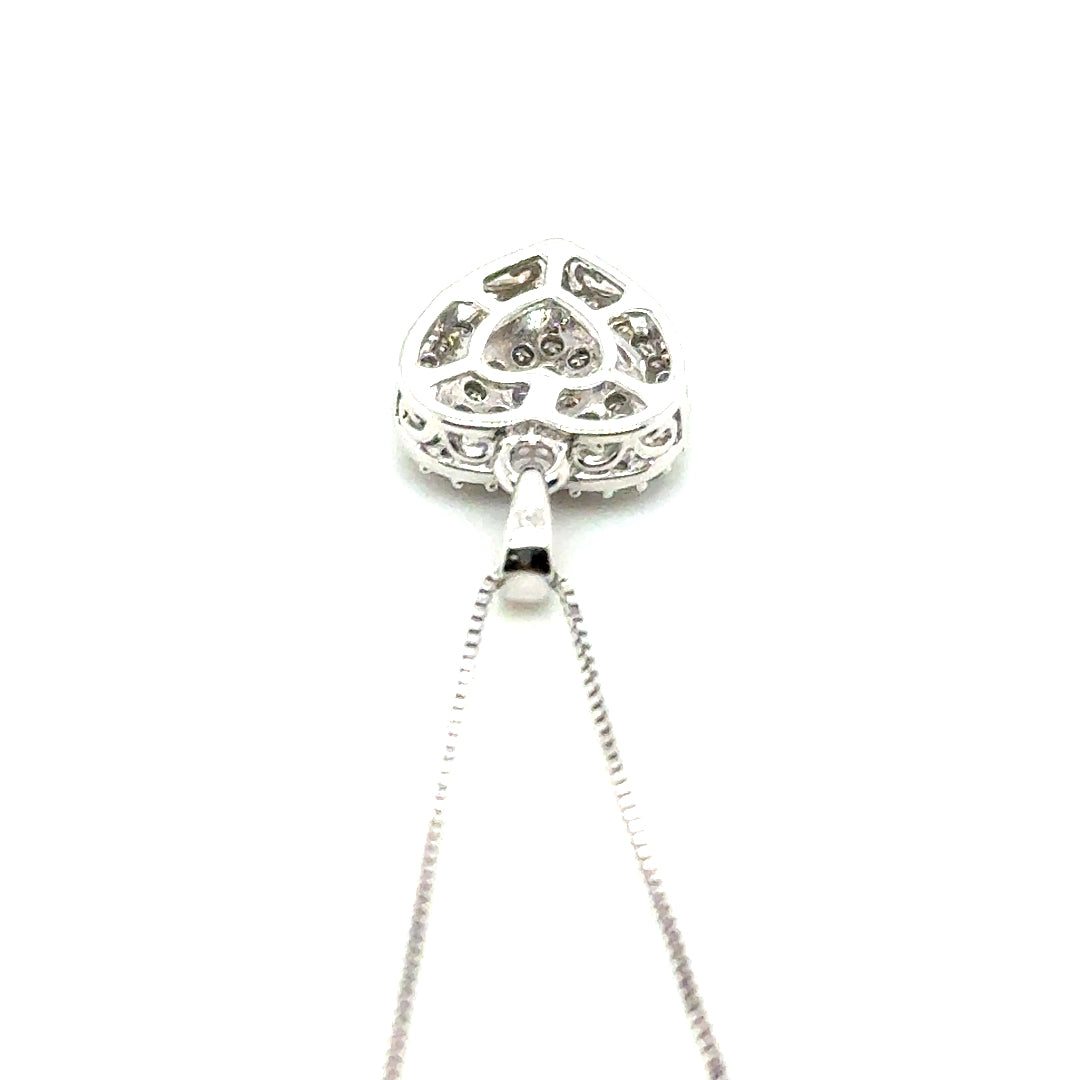 14k White Gold 0.60 CT TW Diamond Heart Pendant