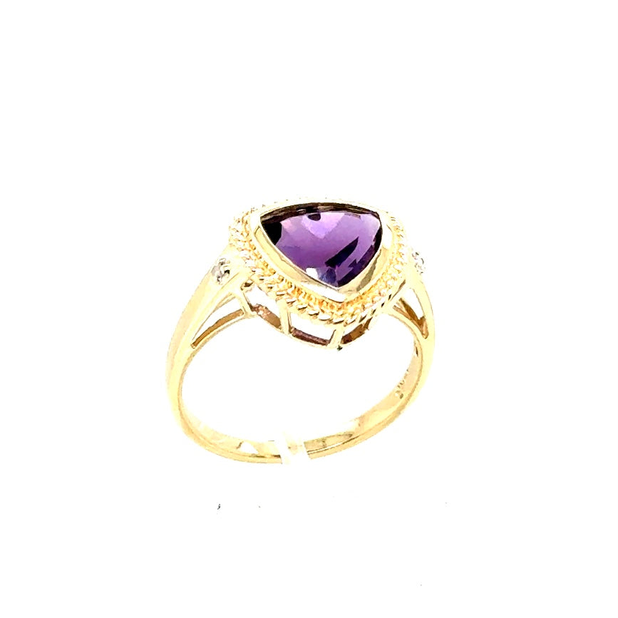 New 10k Yellow Gold Amethyst Ring