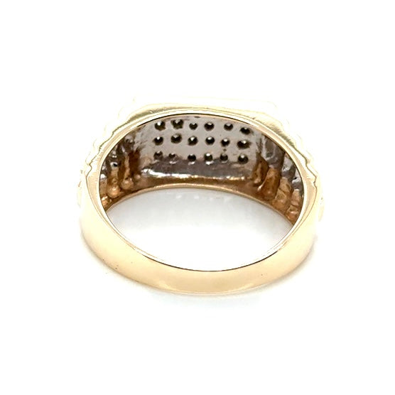 9k Yellow Gold 0.24 CT TW White Diamonds Men’s Ring