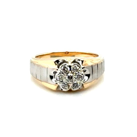 10k Yellow and White Gold 0.35 CT TW Diamonds Men’s Ring