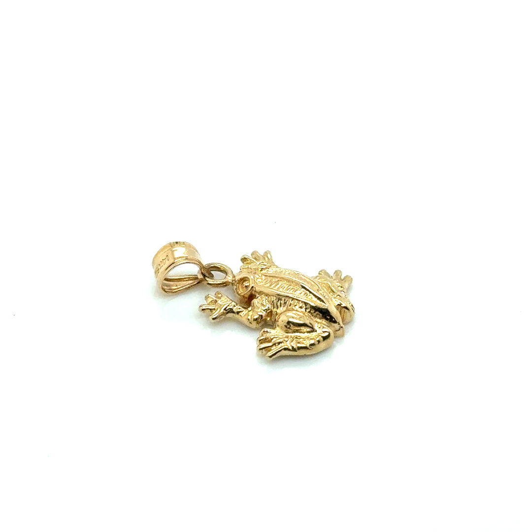 14k Yellow Gold Frog Pendant