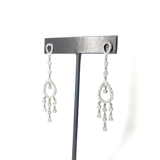 14k White Gold 1.60 CT TW Diamond Earrings