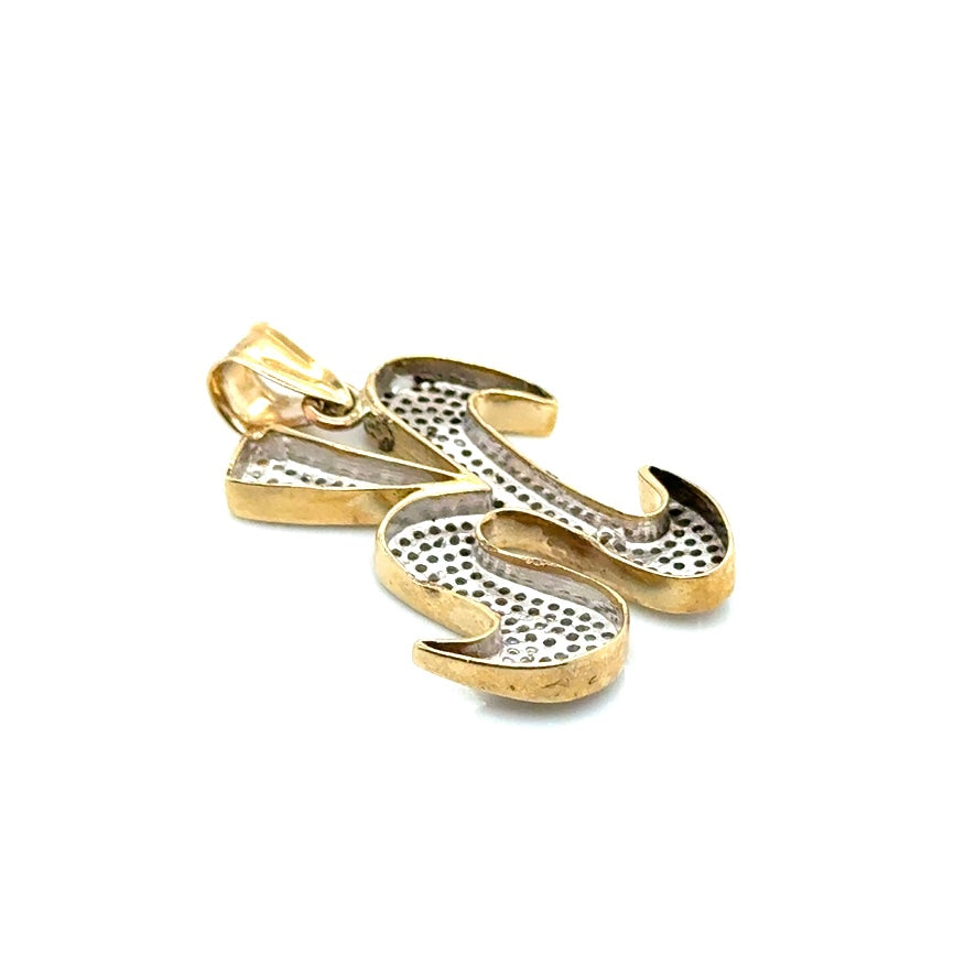 14k Yellow Gold 1.40 CT TW Diamond Letter “K” Pendant